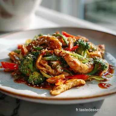 Repas sain au poulet et l&eacute;gumes: Recette Wok Rapide Fiche recette