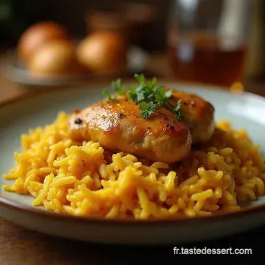 Riz au Poulet et Curry Cr&eacute;meux au Lait de Coco 55 Min Fiche recette