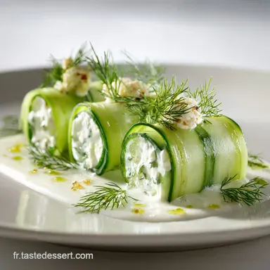 Rouleaux de concombre au fromage frais aill&eacute; lap&eacute;ritif fra&icirc;cheur Fiche recette