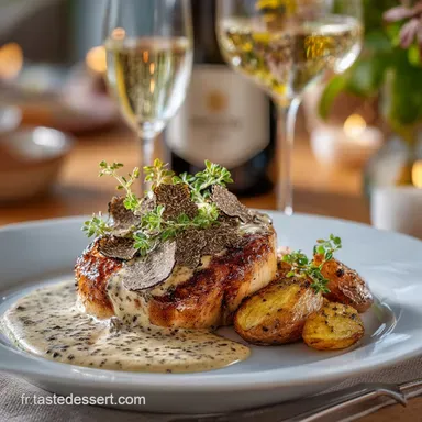 Repas de la SaintValentin SaintJacques r&ocirc;ties Sauce Champagne Truffe Fiche recette
