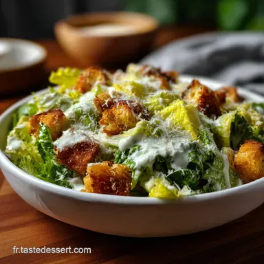 Recette Salade C&eacute;sar Authentique Sauce C&eacute;sar Maiso : La Meilleure! Fiche recette