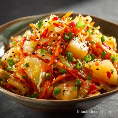 Salade de chou chinois pommes et graines de s&eacute;same Recette facile et ultracroquante Fiche recette