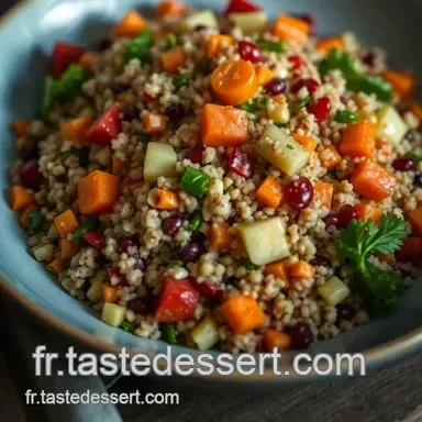 Recettes simples saines : Salade Color&eacute;e de Quinoa aux L&eacute;gumes Frais Fiche recette