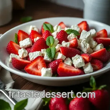 Salade de Fraises d'&Eacute;t&eacute; &agrave; la Menthe et Feta : Un D&eacute;lice Frais et Facile Fiche recette