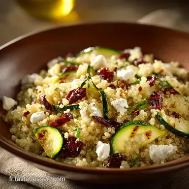 Salade de Quinoa aux Courgettes Feta et Canneberge Recette Facile Fra&icirc;cheur Fiche recette