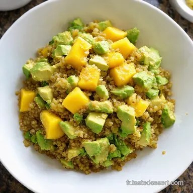Salade Quinoa Mangue Avocat Fra&icirc;cheur Exotique Facile Fiche recette