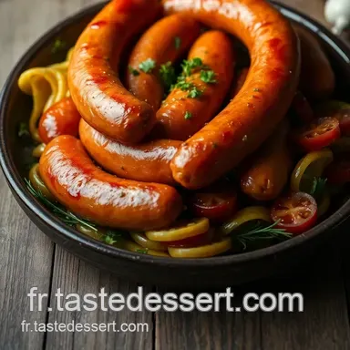 Recette facile de cuisson saucisse Strasbourg : Saucisses r&ocirc;ties &agrave; la moutarde Fiche recette