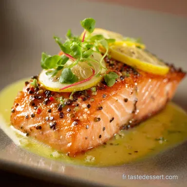 Saumon marin au citron vert et poivre de Timut, lentr&eacute;e facile. Fiche recette