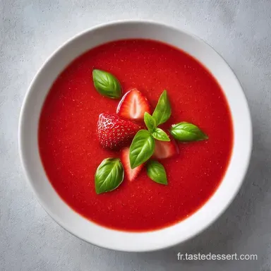 Soupe Fraise Basilic pour 4 Personnes Fiche recette