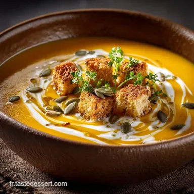 Soupes de légumes Velouté de Potimarron Rôti texture soyeuse Fiche recette