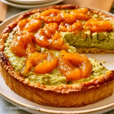 Tarte Abricots Pistache pour 8 Personnes Fiche recette