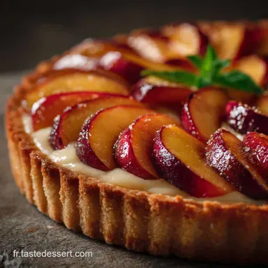 Tarte aux P&ecirc;ches Recette Classique Cr&egrave;me Amande P&acirc;te Sabl&eacute;e Fiche recette