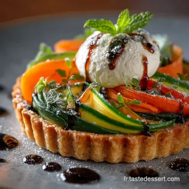 Recettes à base de légumes de juin Tarte Fine Chèvre et Menthe Fiche recette