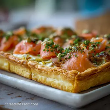 Tarte Poireau Saumon Avec P&acirc;te Feuillet&eacute;e Croustillante Fiche recette