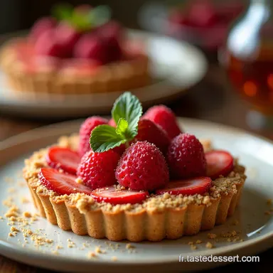 Tarte Rhubarbe Fraise Fa&ccedil;on Crumble Mon Secret Croustillant Fiche recette