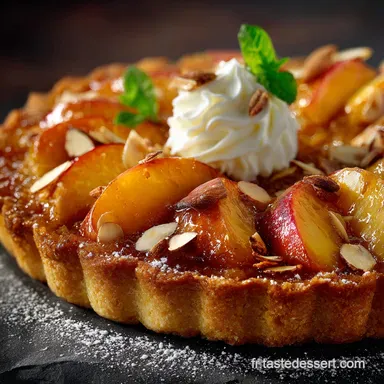 Tarte Rustique aux P&ecirc;ches Amandes et Vanille P&acirc;te Croustillante Fiche recette