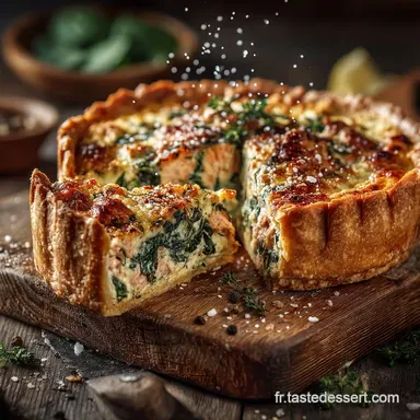 Recette de Tarte Thon &Eacute;pinards Facile et Cr&eacute;meuse Fiche recette