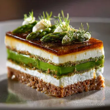 Tiramisu aux Asperges Vertes LOp&eacute;ra Vert Sal&eacute; Ch&egrave;vre Frais Fiche recette