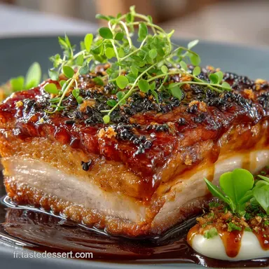 Recette Travers de Porc au Four Lents Laque MielRomarin Fiche recette