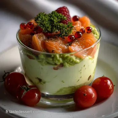 Verrine Avocat : Mousse Soyeuse au Saumon Fum&eacute; Fiche recette