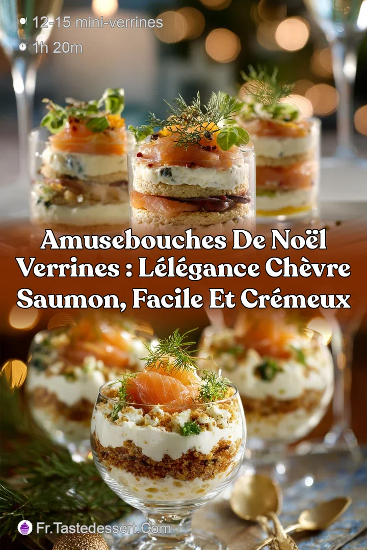 Amusebouches de No&euml;l Verrines : L&eacute;l&eacute;gance Ch&egrave;vre Saumon Facile et Cr&eacute;meux