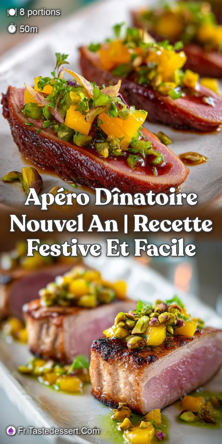 Close-up reveals the rich color and fine texture of duck confit atop gingerbread, a festive and flavorful appetizer.