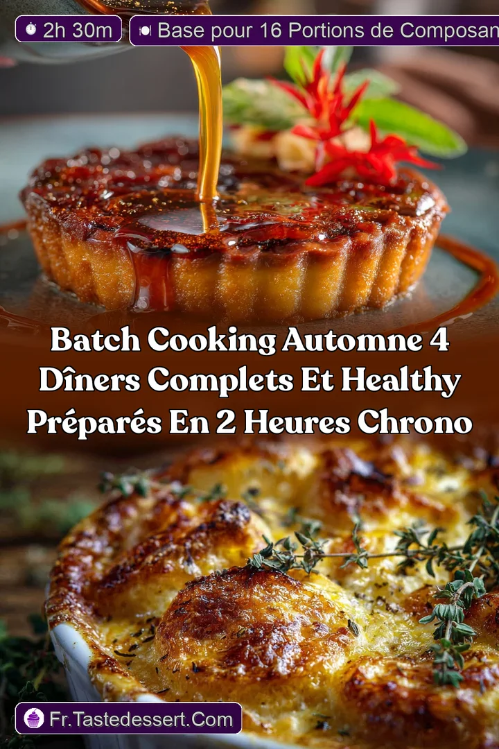 Batch Cooking Automne 4 d&icirc;ners complets et healthy pr&eacute;par&eacute;s en 2 heures chrono