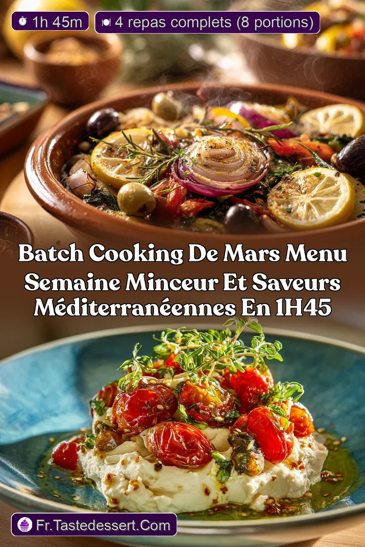 Batch Cooking de Mars Menu Semaine Minceur et Saveurs M&eacute;diterran&eacute;ennes en 1h45