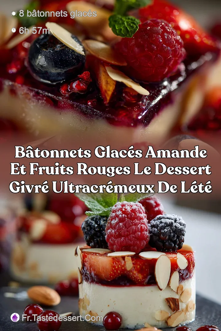B&acirc;tonnets glac&eacute;s amande et fruits rouges Le dessert givr&eacute; ultracr&eacute;meux de l&eacute;t&eacute;