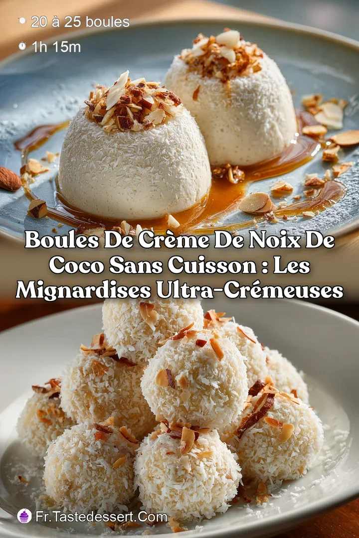 Boules de cr&egrave;me de noix de coco sans cuisson : Les mignardises ultra-cr&eacute;meuses