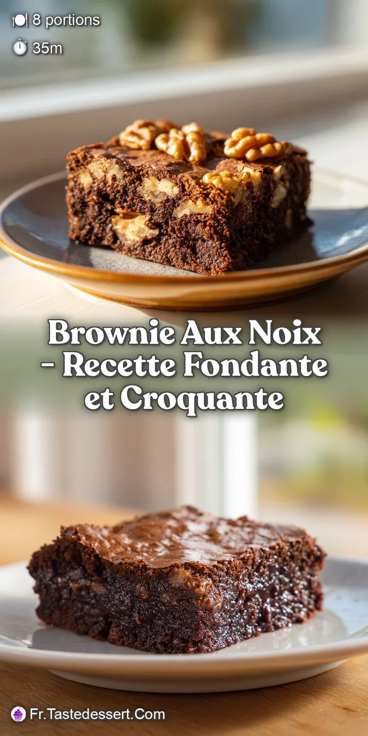 Close-up of a fudgy brownie edge, revealing chewy texture and studded with crunchy, golden walnuts.