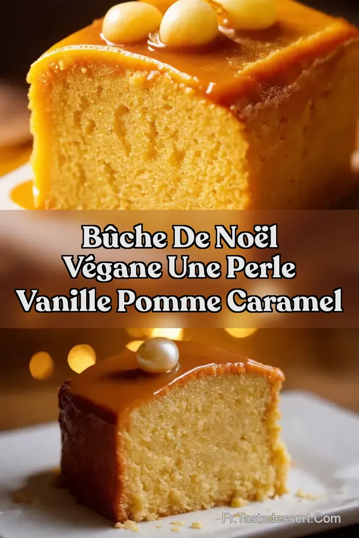 B&ucirc;che de No&euml;l V&eacute;gane Une Perle Vanille Pomme Caramel