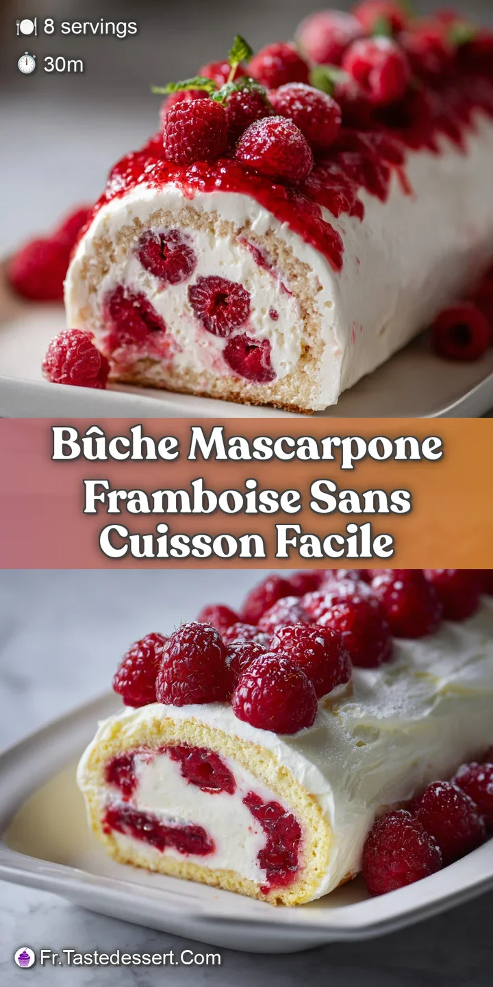 Close-up of a raspberry mascarpone yule log, showcasing the creamy texture and juicy burst of fresh raspberries. Decadent ...