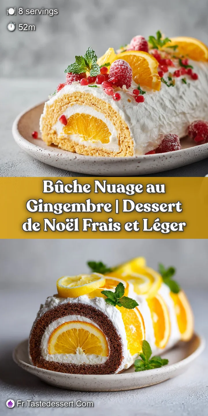 Close-up of a pale, cloud-like cake interior revealing subtle amber ginger streaks and a soft texture.