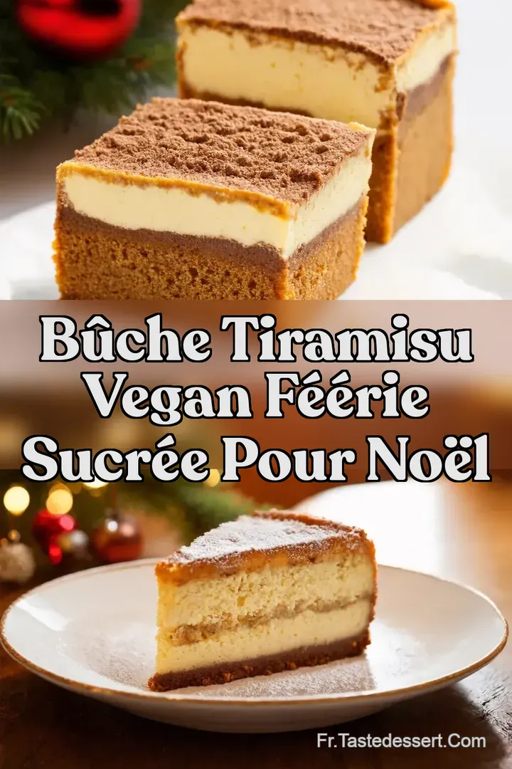 B&ucirc;che Tiramisu Vegan F&eacute;&eacute;rie Sucr&eacute;e pour No&euml;l