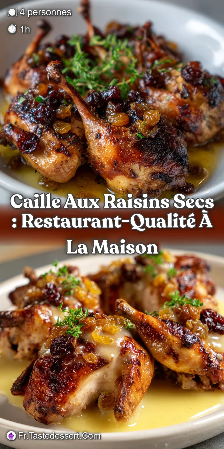 Caille aux Raisins Secs : Restaurant-Qualit&eacute; &agrave; la Maison