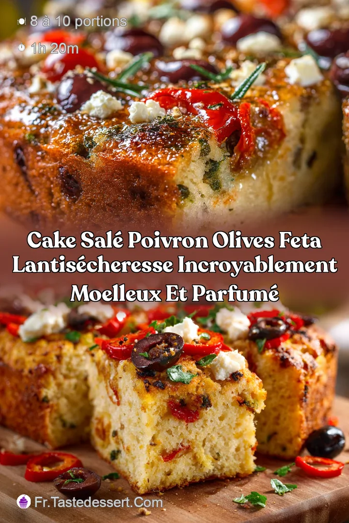 Cake sal&eacute; poivron olives feta Lantis&eacute;cheresse incroyablement moelleux et parfum&eacute;