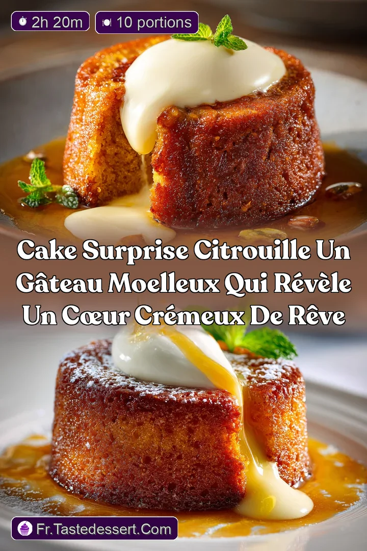 Cake surprise citrouille Un g&acirc;teau moelleux qui r&eacute;v&egrave;le un c&oelig;ur cr&eacute;meux de r&ecirc;ve