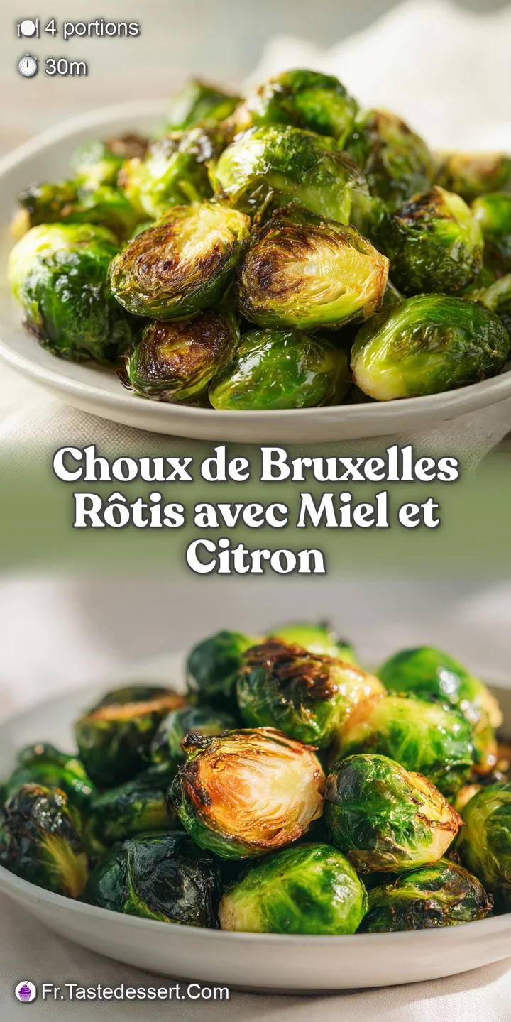 Close-up: glistening, deeply browned roasted Brussels sprouts, showing crisp, caramelized layers, and balsamic glaze.