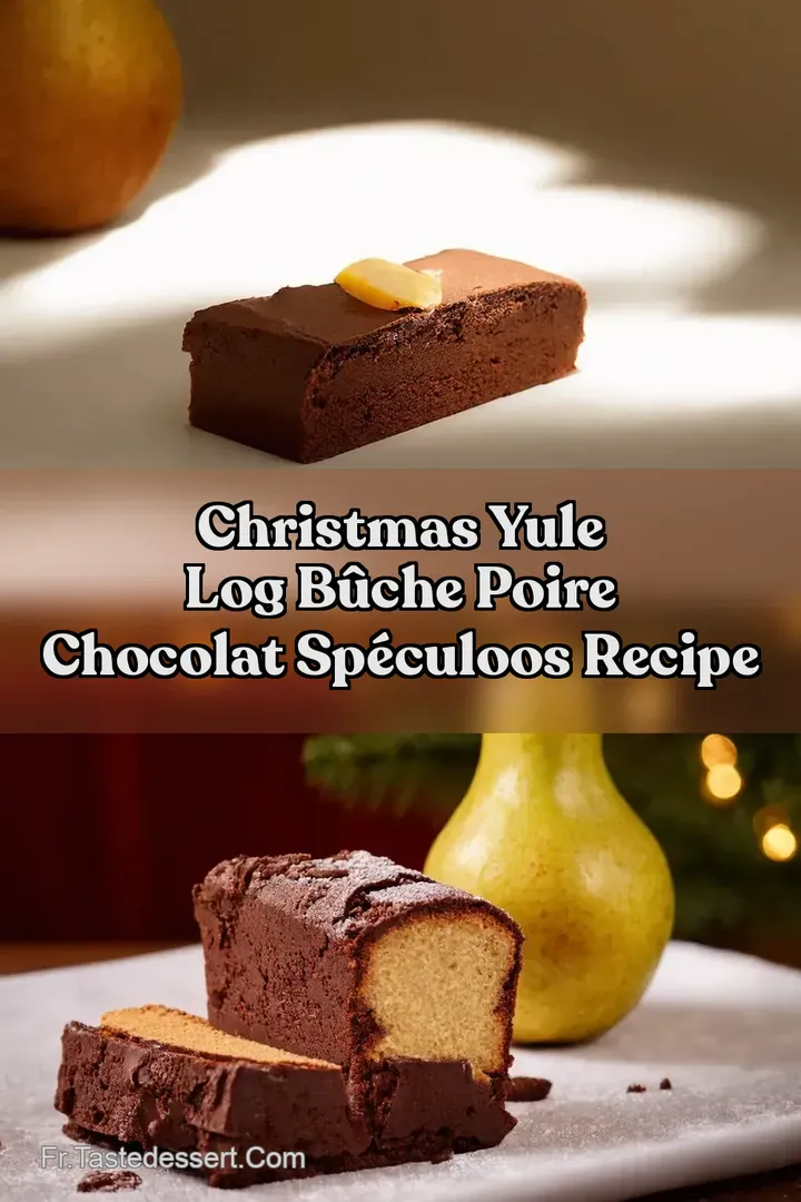 Christmas Yule Log B&ucirc;che Poire Chocolat Sp&eacute;culoos Recipe