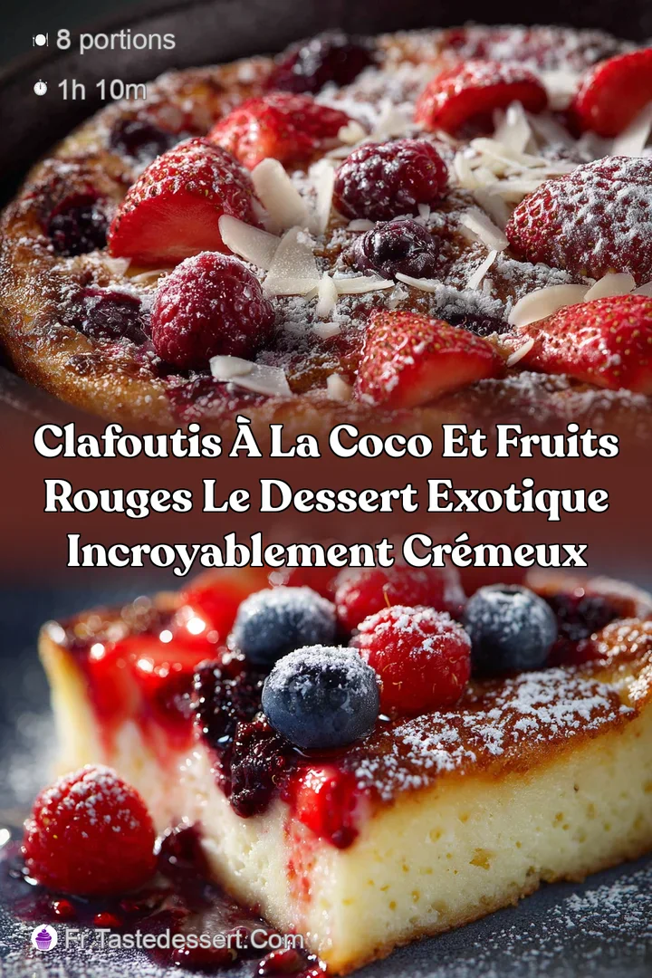 Clafoutis &agrave; la coco et fruits rouges le dessert exotique incroyablement cr&eacute;meux