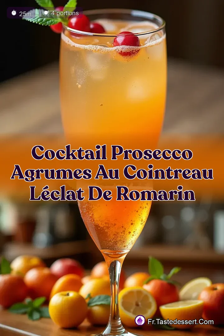 Cocktail Prosecco Agrumes au Cointreau L&Eacute;clat de Romarin