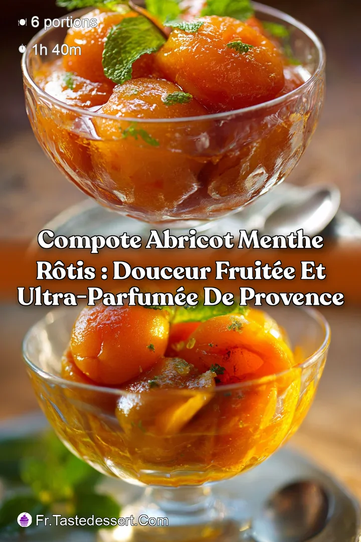 Compote Abricot Menthe r&ocirc;tis : Douceur fruit&eacute;e et ultra-parfum&eacute;e de Provence