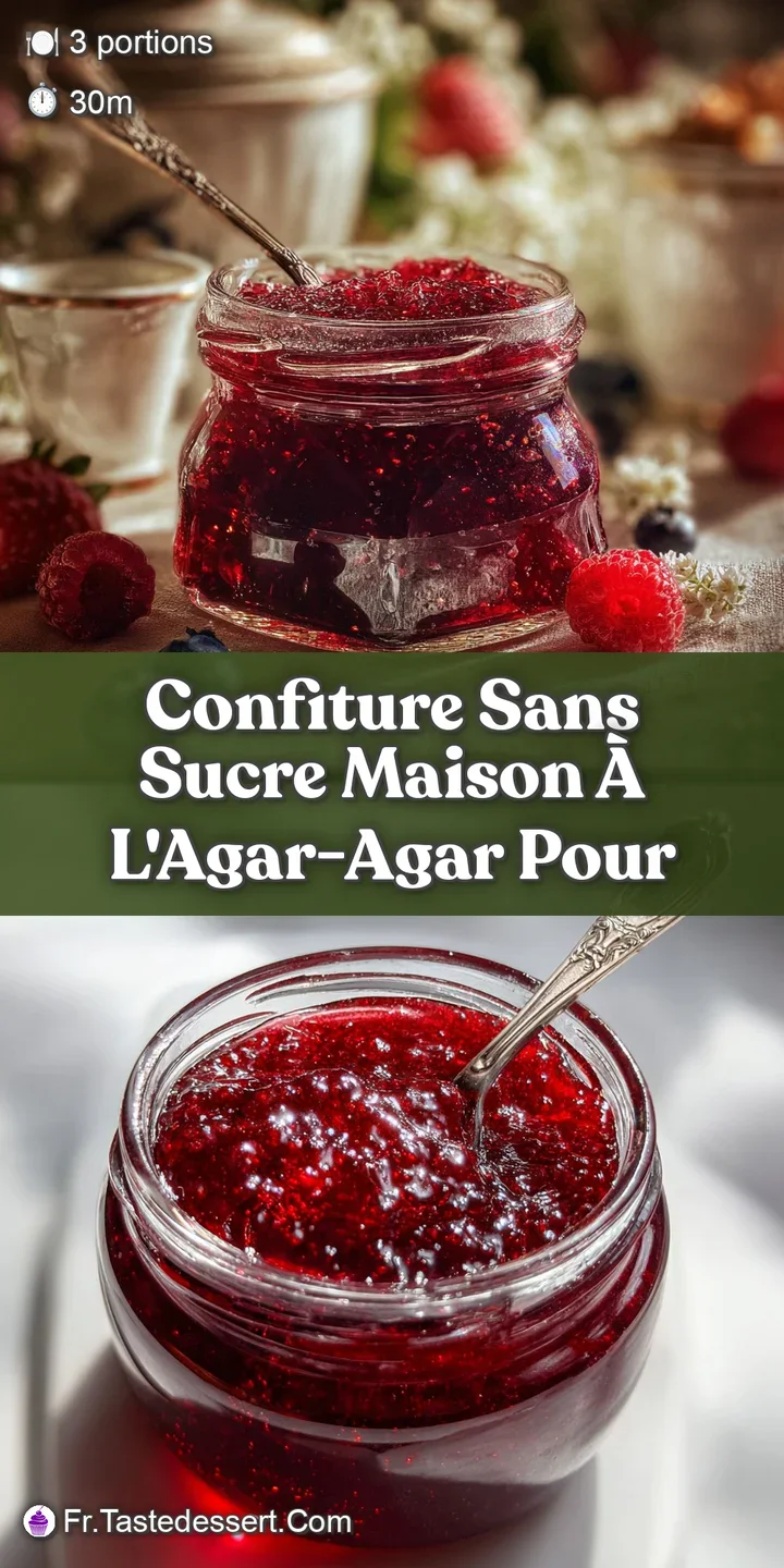 Close-up of intensely red, glistening fruit conserve. Viscous texture is apparent, promising a sweet yet tart experience, ...