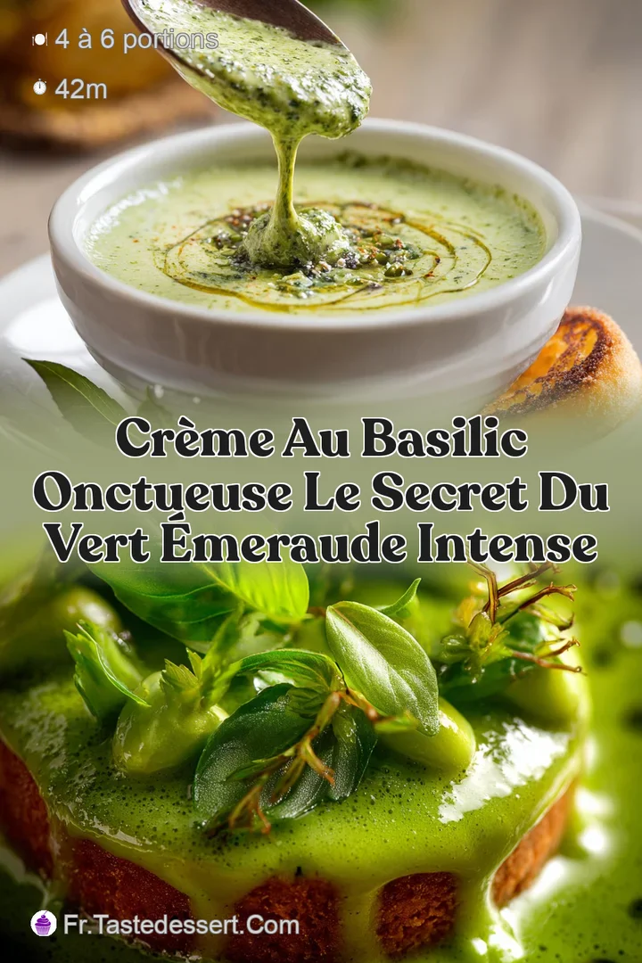 Cr&egrave;me au basilic onctueuse Le secret du vert &eacute;meraude intense