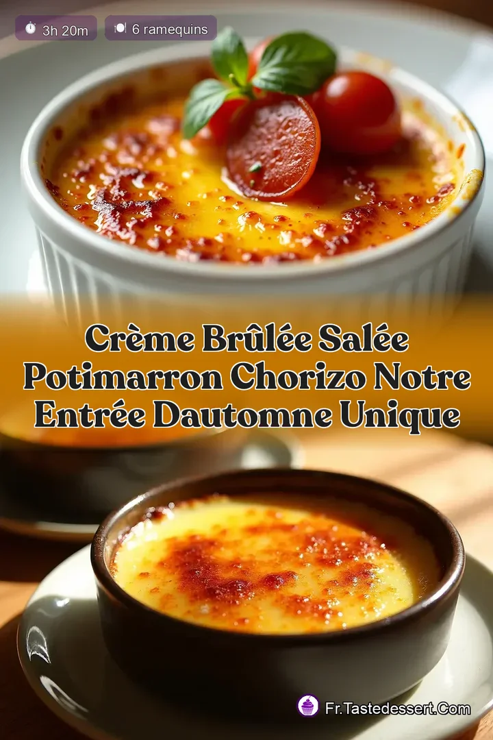 Cr&egrave;me Br&ucirc;l&eacute;e Sal&eacute;e Potimarron Chorizo Notre Entr&eacute;e dAutomne Unique