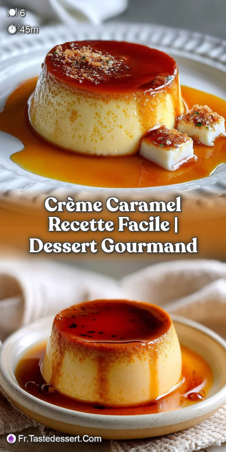 Close-up of cr&egrave;me caramel revealing its glossy, wobbly texture. Caramelized sugar glistens with a deep, inviting brown hue.