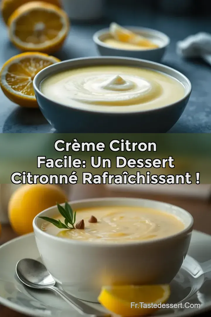 Cr&egrave;me Citron Facile: Un Dessert Citronn&eacute; Rafra&icirc;chissant !