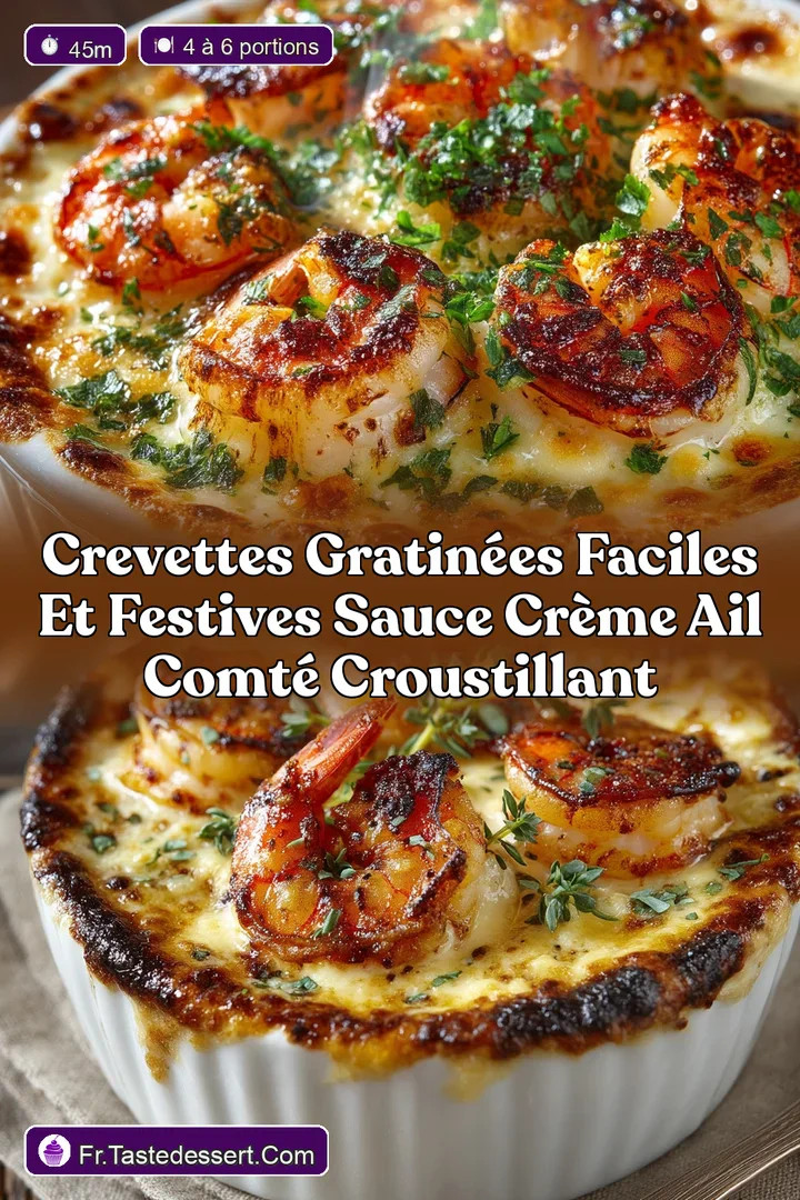 Crevettes Gratin&eacute;es Faciles et Festives Sauce Cr&egrave;me Ail Comt&eacute; Croustillant