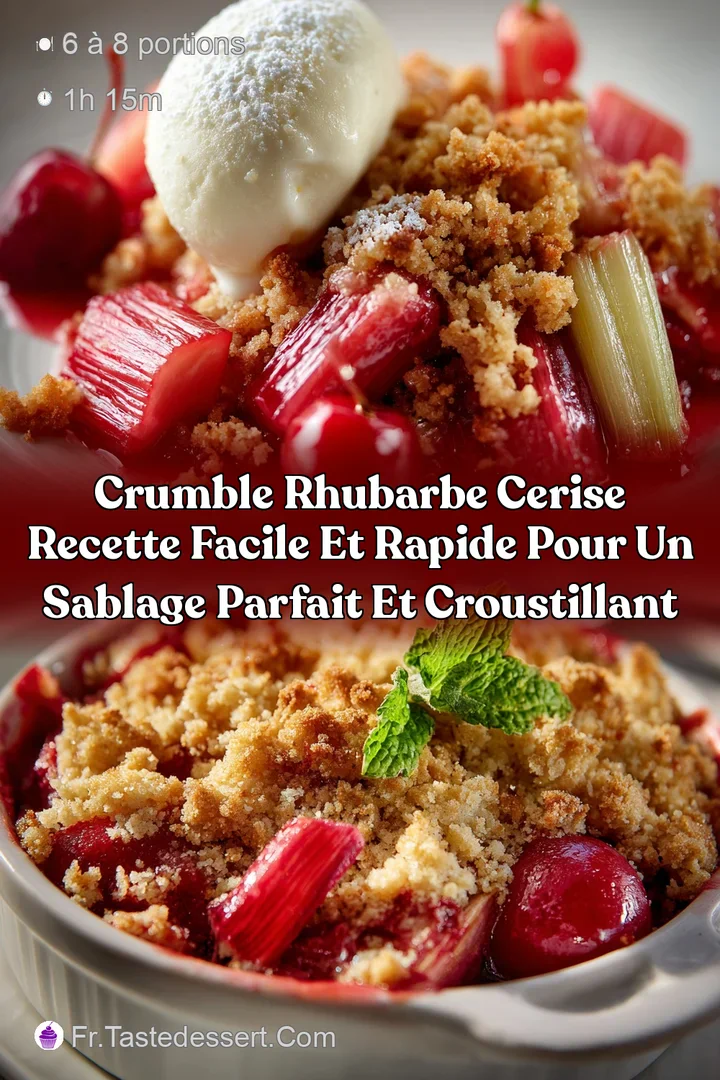 Crumble rhubarbe cerise Recette facile et rapide pour un sablage parfait et croustillant